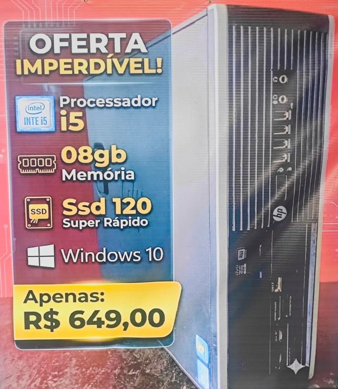 Core I5 8gb de Memória e Ssd 120gb
