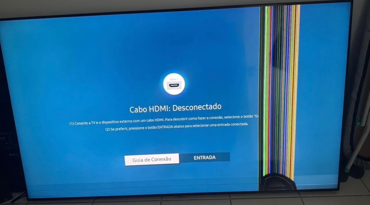 Vendo tv 60 polegadas com risco no led qd liga - Foto 2