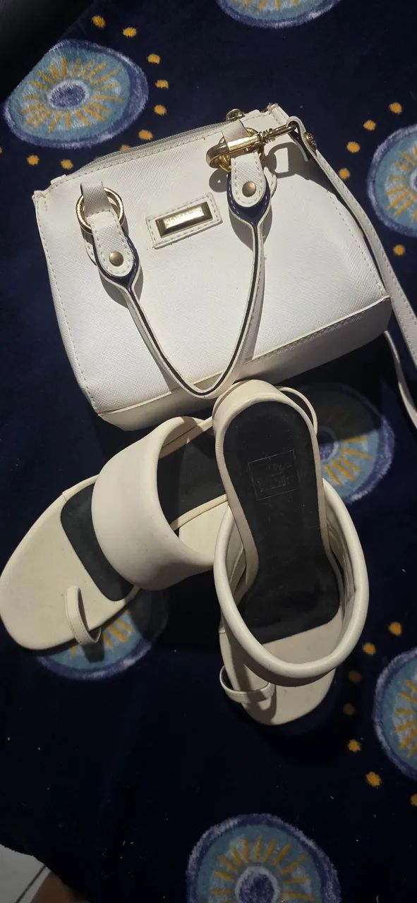 Tamanco + Bolsa couro fino 