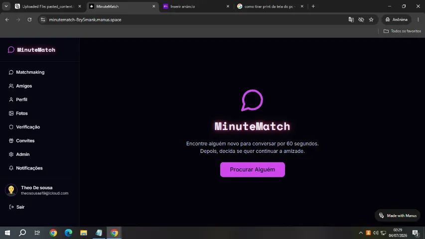 MinuteMatch - Plataforma de Conexões Rápidas - Foto 4