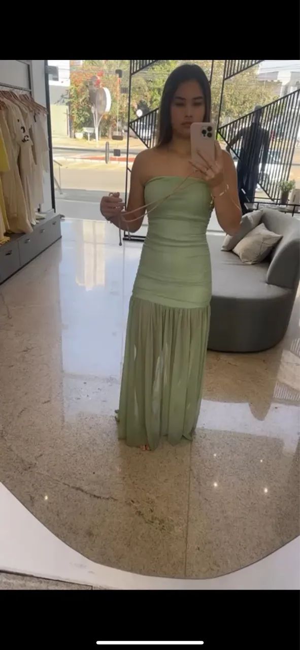 Vestido festa verde menta  - Foto 2