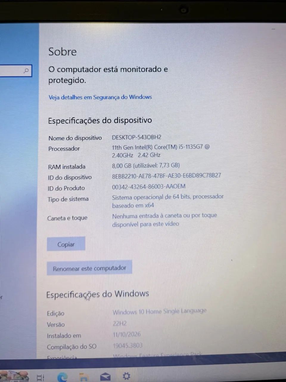 Notebook Samsung - i5 11ª Geração, 8GB RAM, SSD 240GB - Foto 2