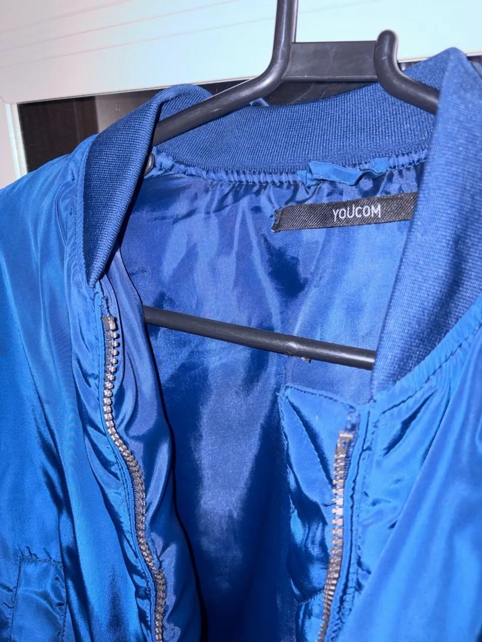 Jaqueta bomber cropped azul - Foto 3
