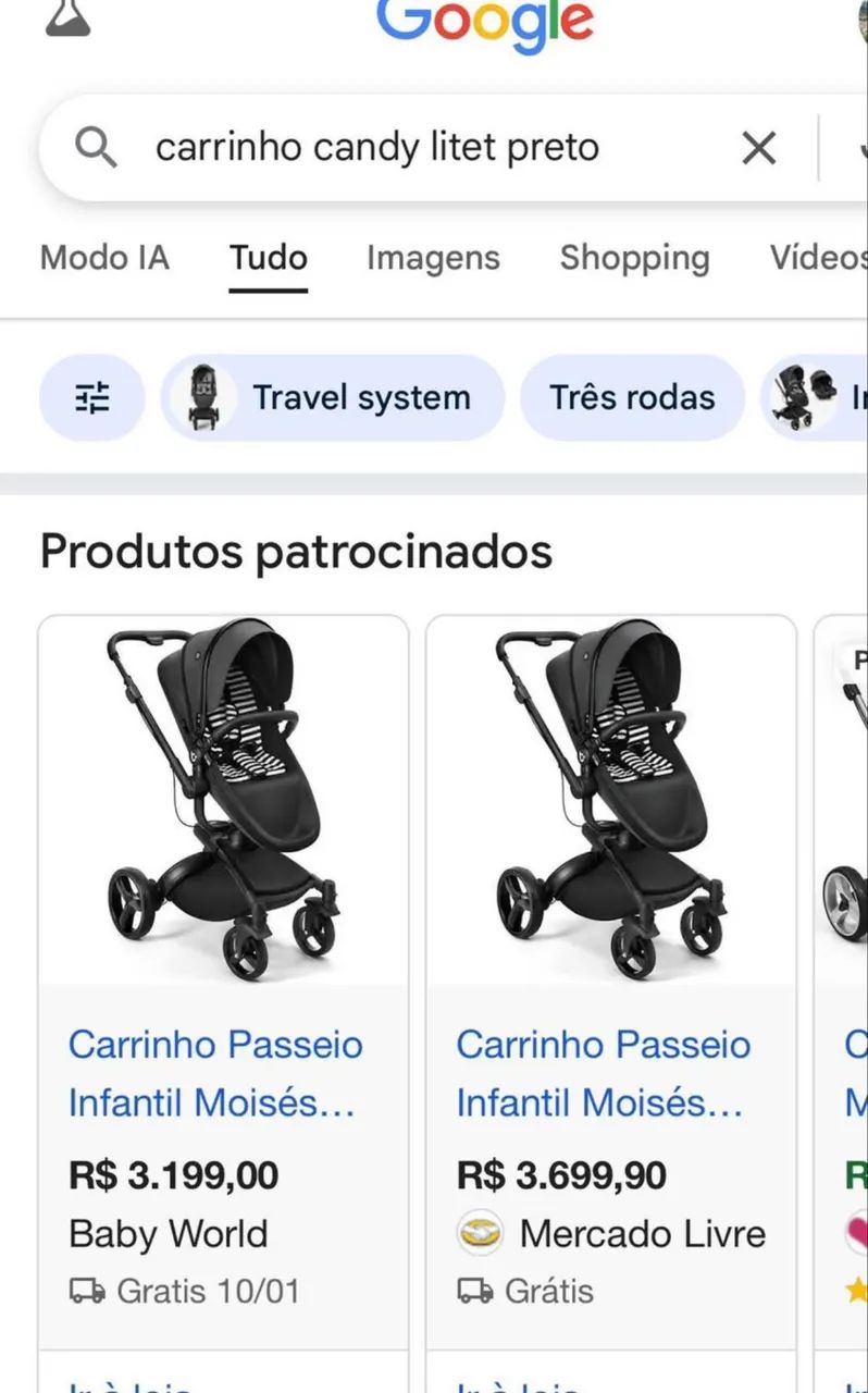 Carrinho de bebê litet candy 2 em 1 