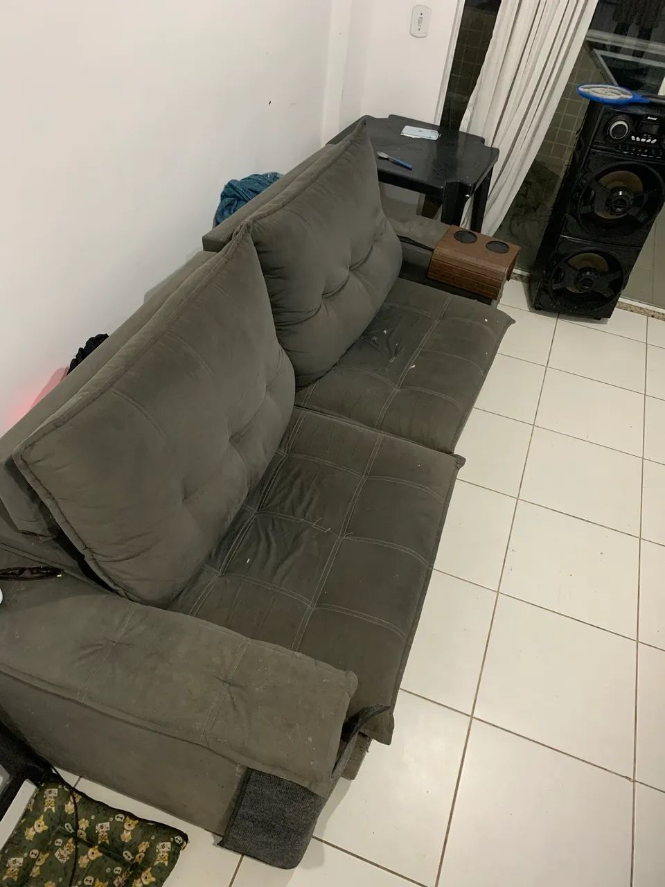 Sofá sued reclinável retrátil 