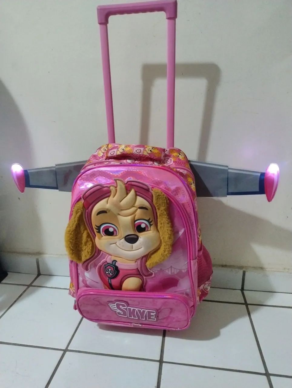 Mochila escolar de rodinhas e lancheira termica Bagaggio - menina - Skye rosa - Foto 2
