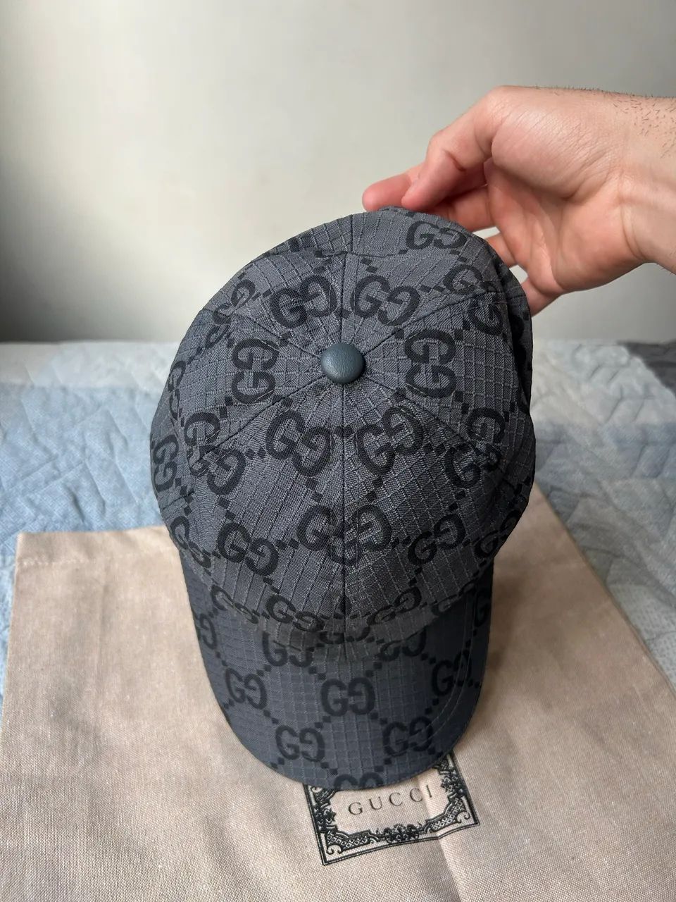 boné gucci ripstop cinza - Foto 2