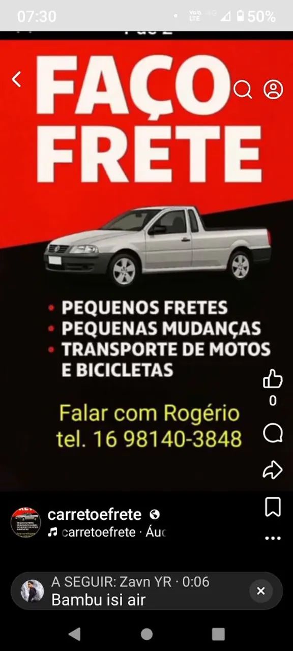 Carretos e frete rápido 
