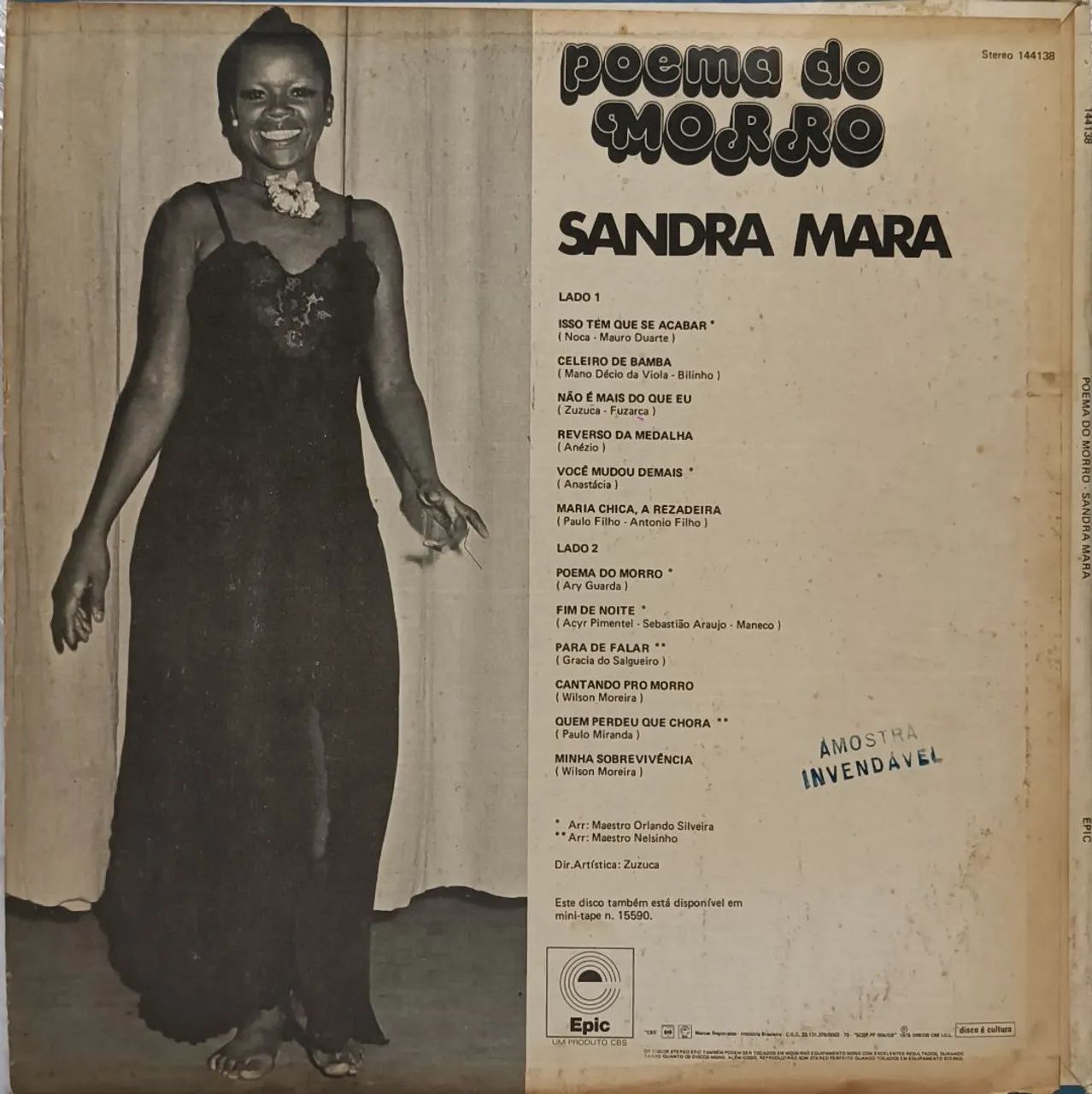 Sandra Mara Poema do morro LP  - Foto 2