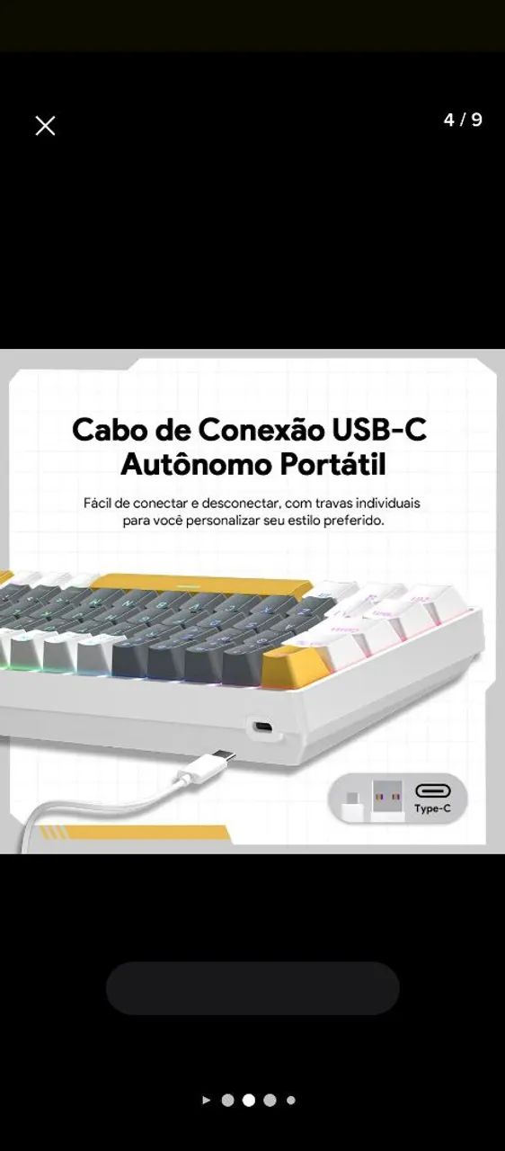 teclado mecânico zifriend tk68 switch brown - Foto 2
