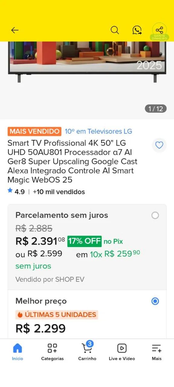 Tv LG 50 polegadas $900 - Foto 5