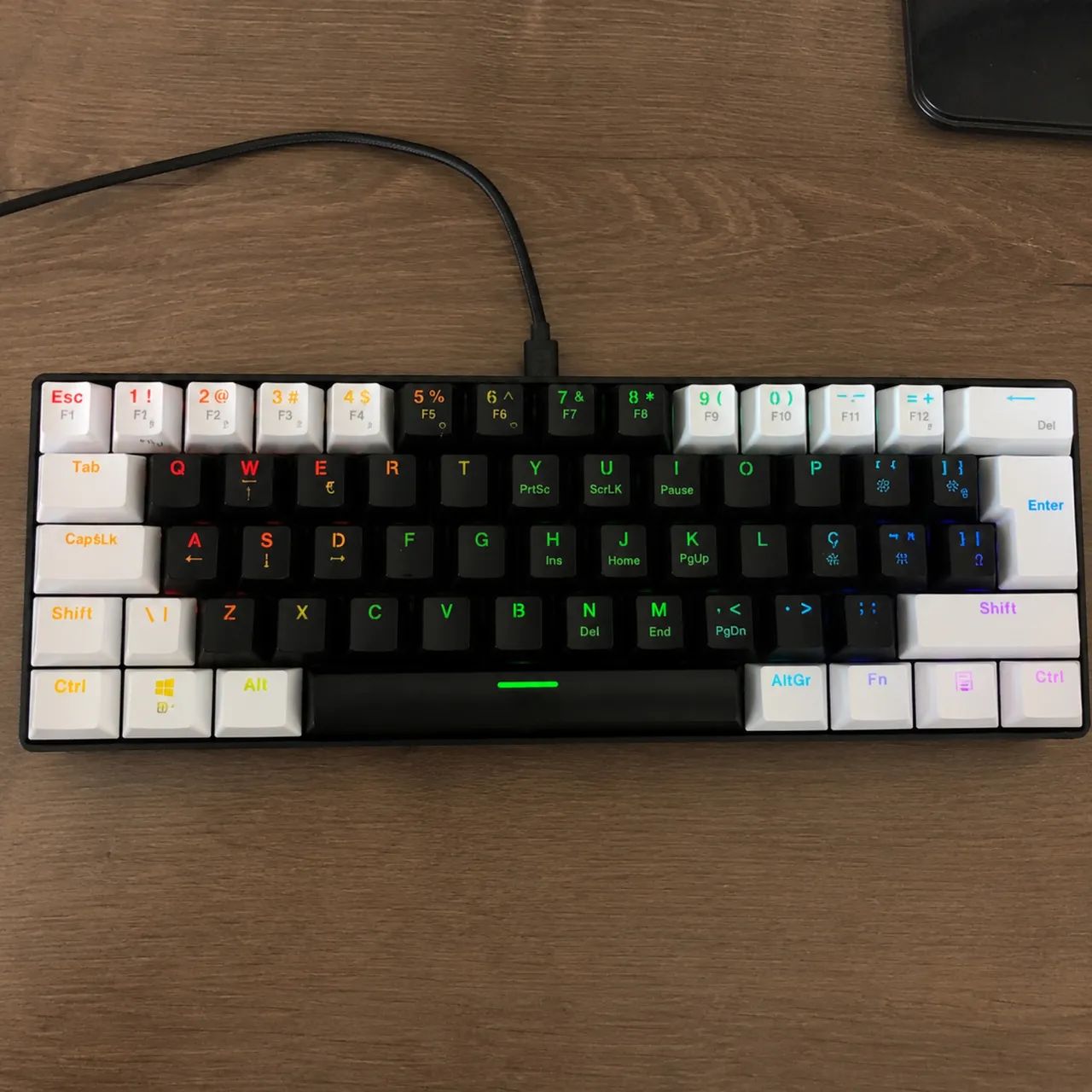 Teclado Warrior Royal Precision Branco e Preto