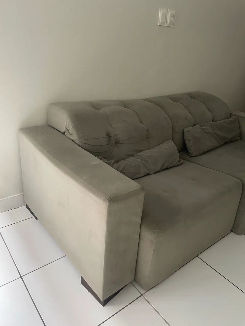 Sofá Retrátil + Reclinável de 3 lugares Cinza  - Foto 2