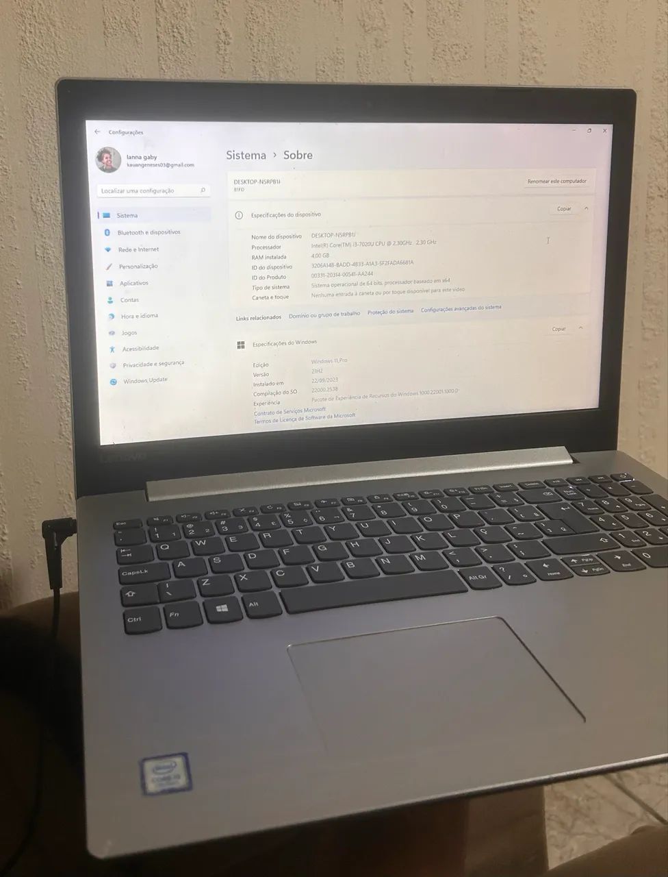 Notebook Lenovo Intel Core i3 | Windows 11 Pro | Pronto para uso - Foto 5