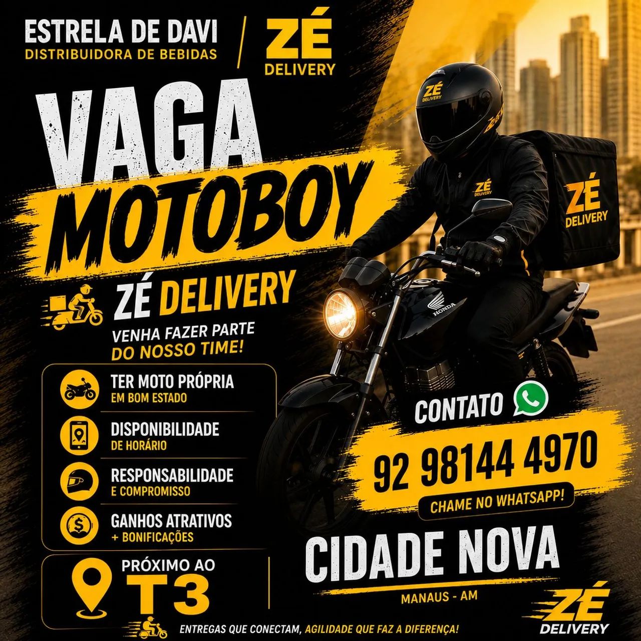 VAGA PARA MOTOBOY