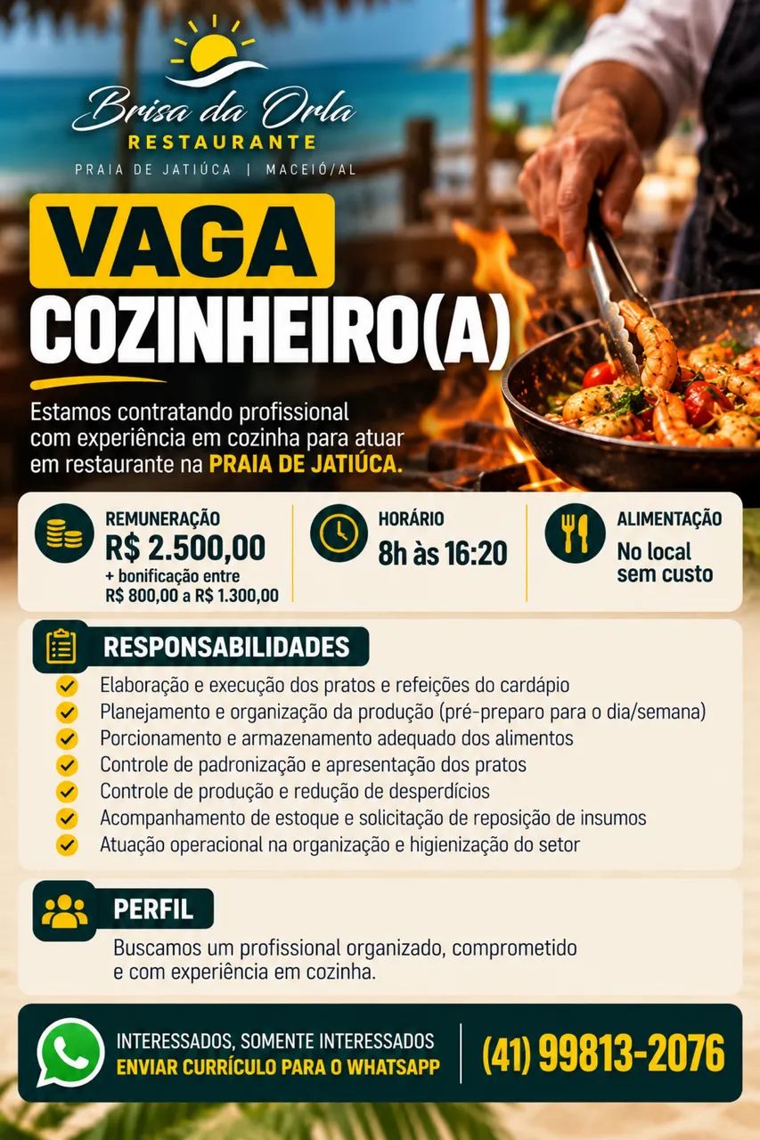 VAGA COZINHEIRA (O)