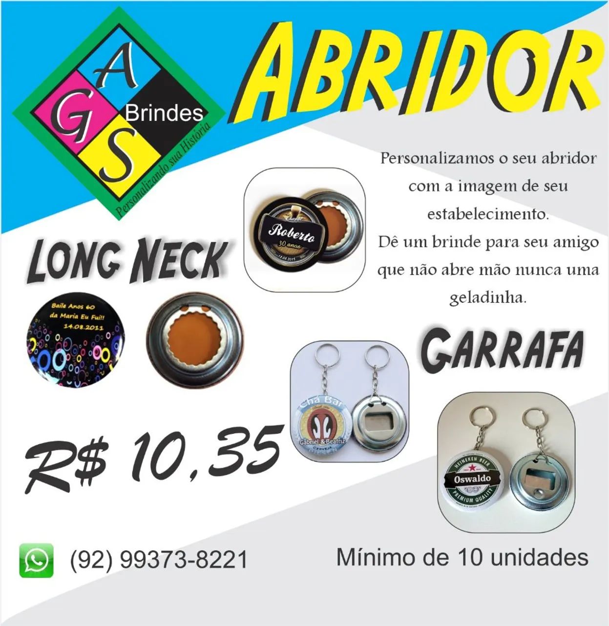 Abridor de garrafa e long neck