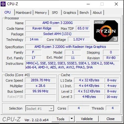 Prossesador Ryzen 3 2200G