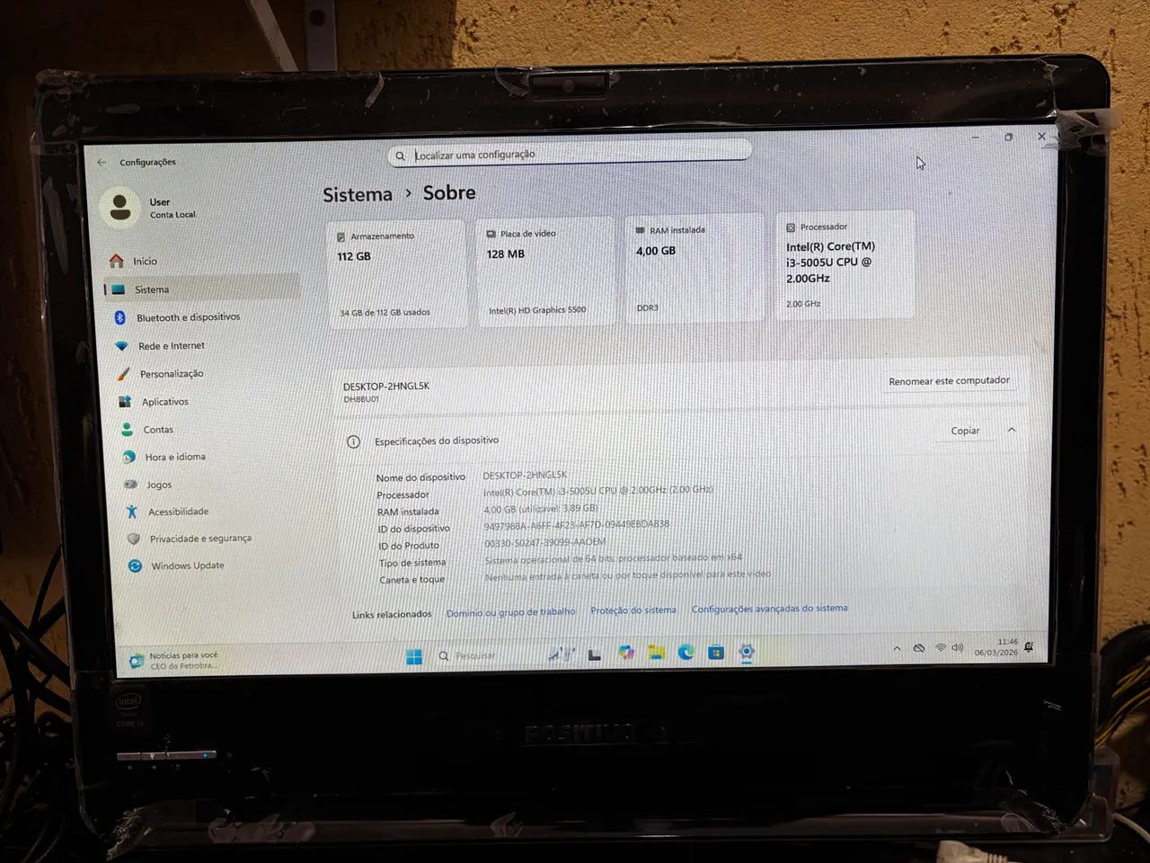 Computador all in one Positivo U1500 i3 5ger com SSD Novo - Foto 5