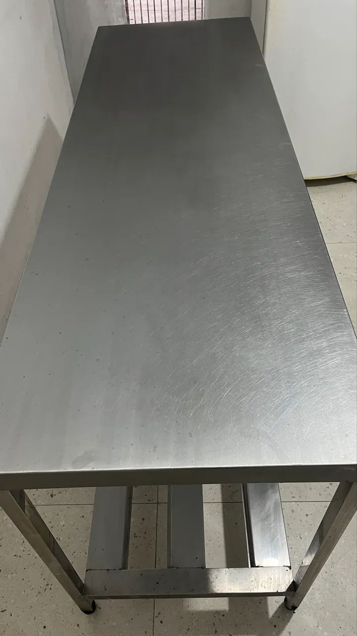 Bancada inox semi nova 1,87x60x90