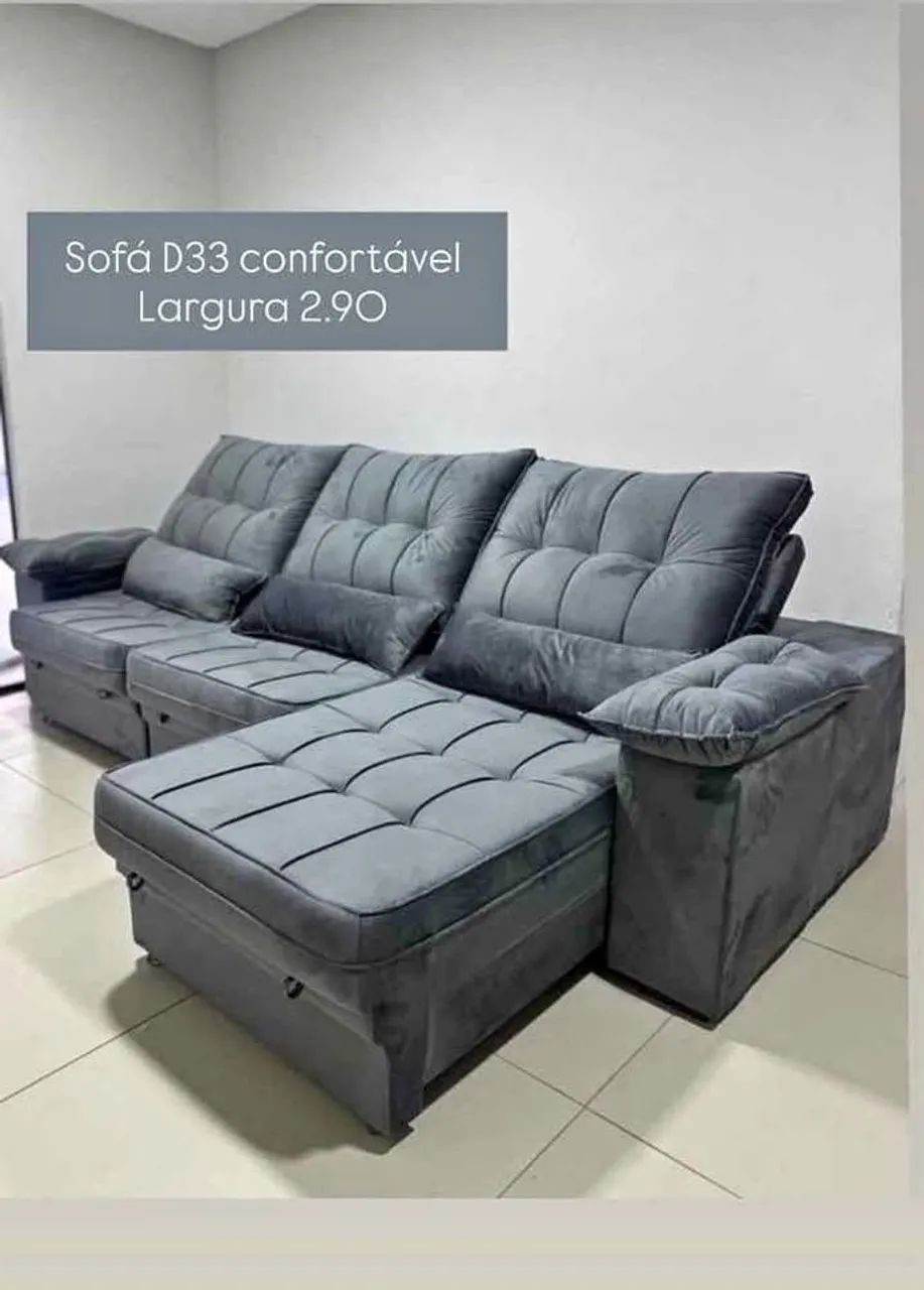 Sofá retrátil e reclinável: Modelos de 2 lugares no veludo Apartir de R$ 1.999  - Foto 5