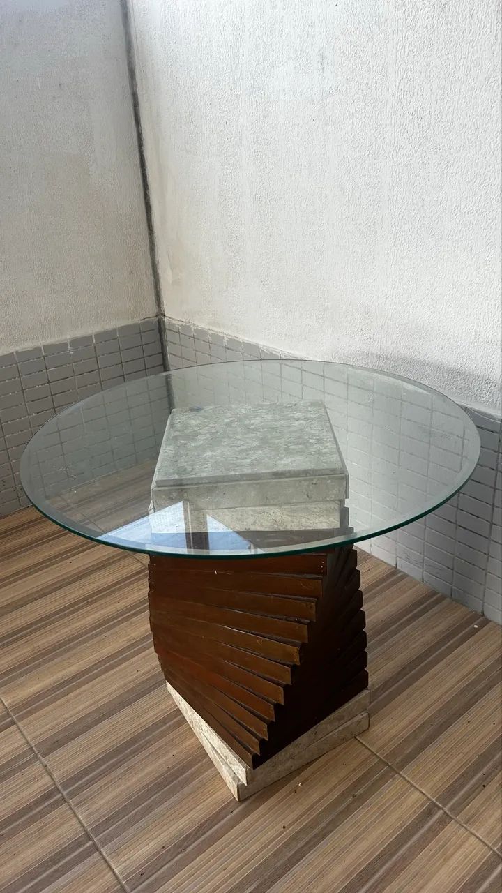 Mesa tampo de vidro redonda  - Foto 2