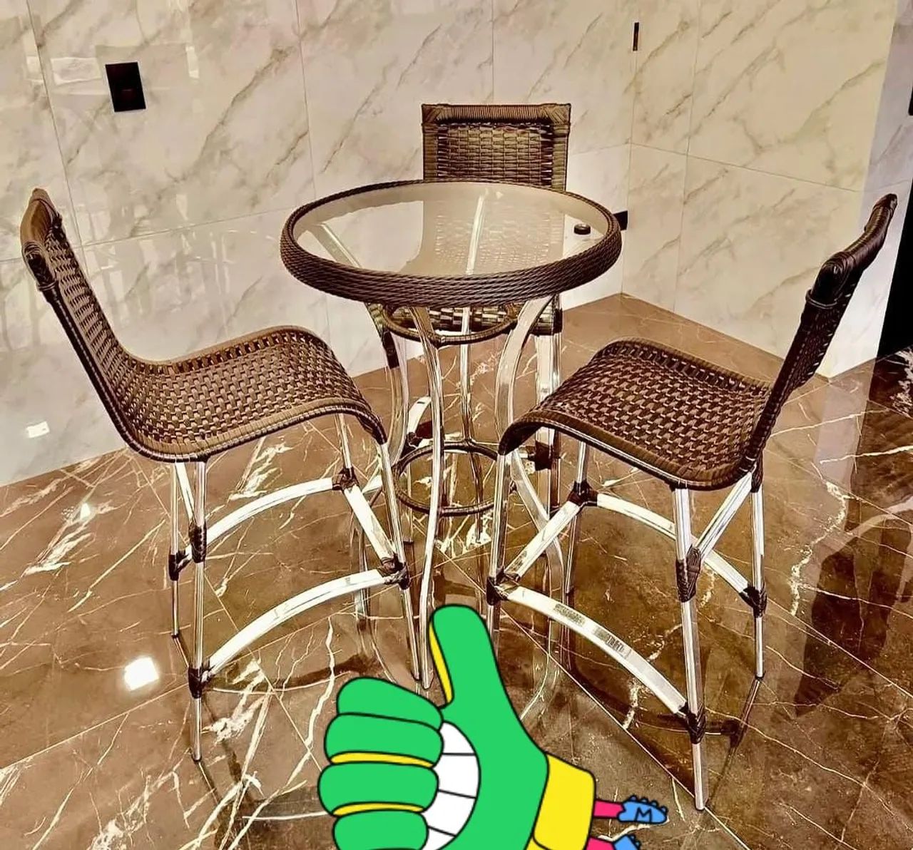 Bistrô com 4 banquetas Alumixx