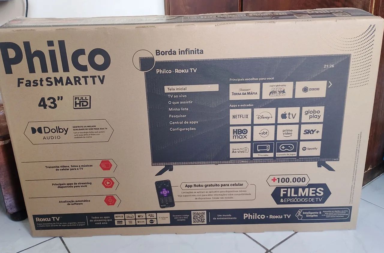 Smartv tv 43 Philco nova na caixa e NF - Foto 2