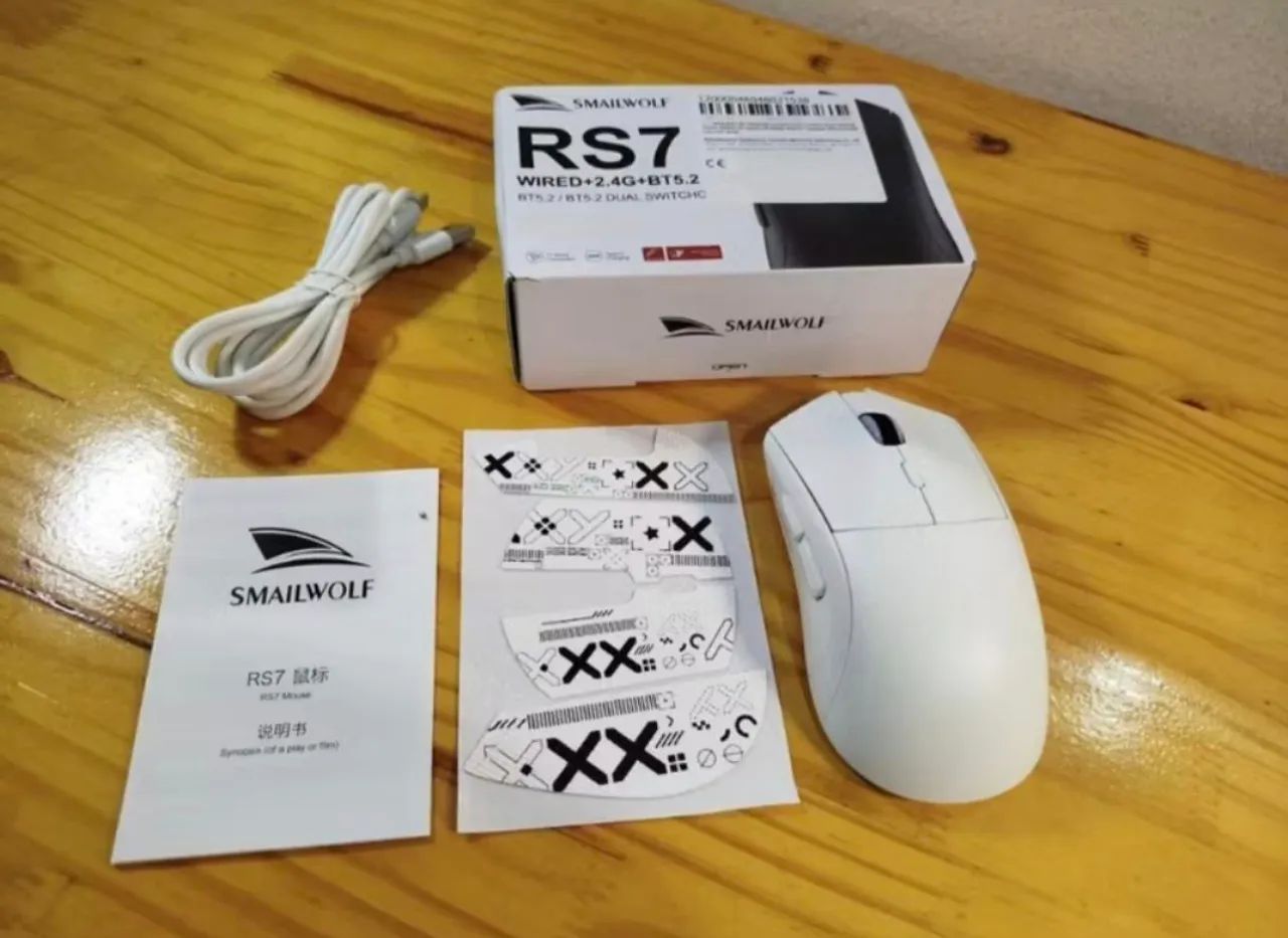 Mouse Gamer SMAILWOLF RS7 Lacrado Branco 
