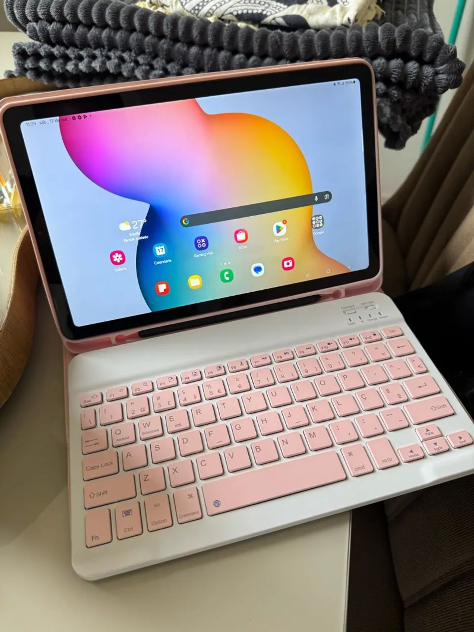 TABLET SAMSUNG S6 LITE IMPECÁVEL + TECLADO