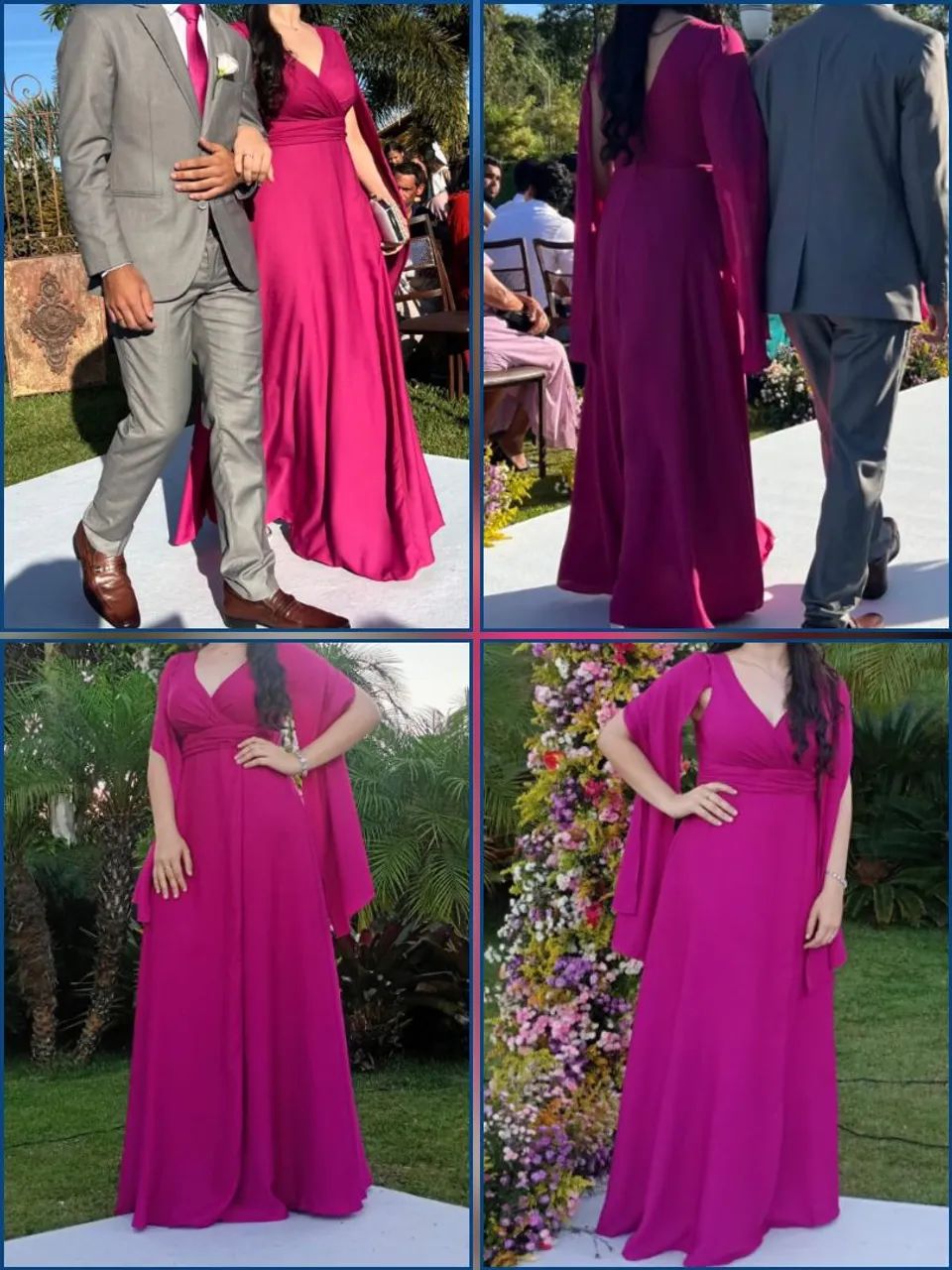 Vestido de Festa Fúcsia 