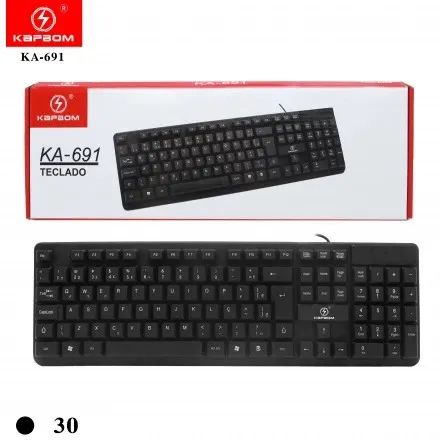 Teclado Kapbom KA-691 com Fio USB para PC e Notebook