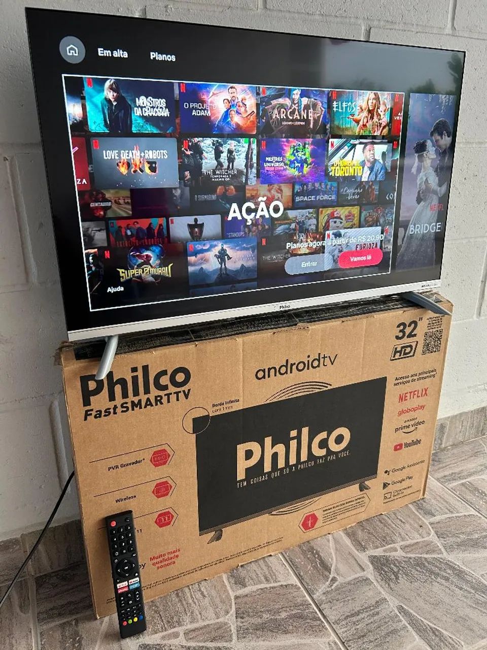 TV SMART PHILCO 32" Android FullHD 