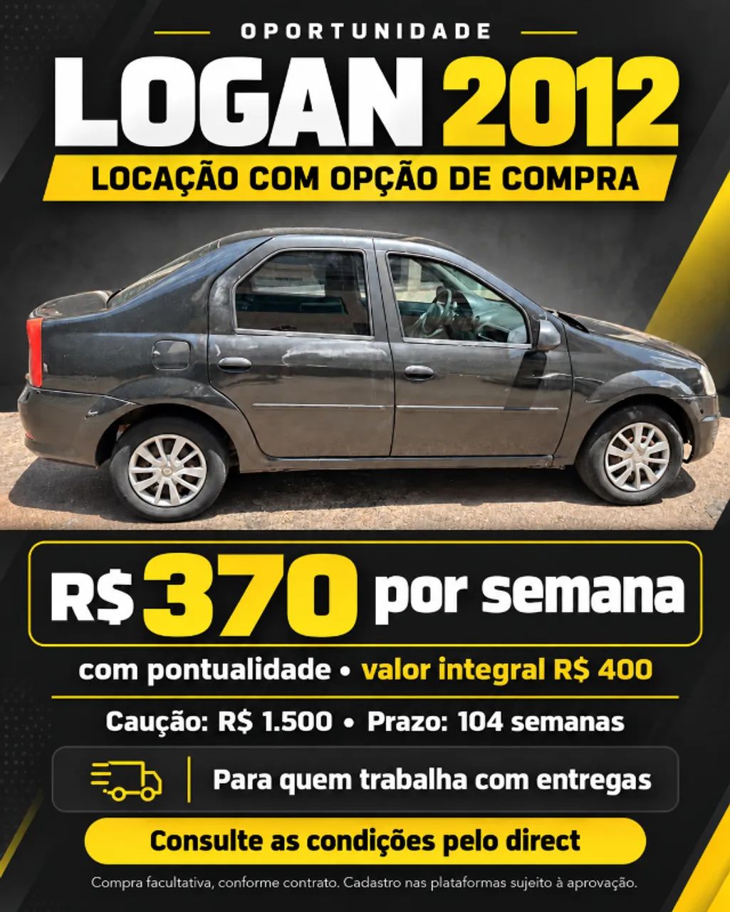 LOGAN 2012  LOCAÇÃO COM OPÇÃO DE COMPRA