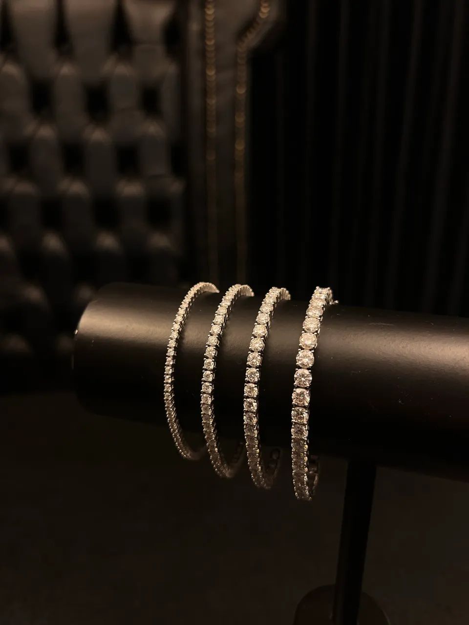 Pulseiras Riviera de Prata 950 e Moissanites 