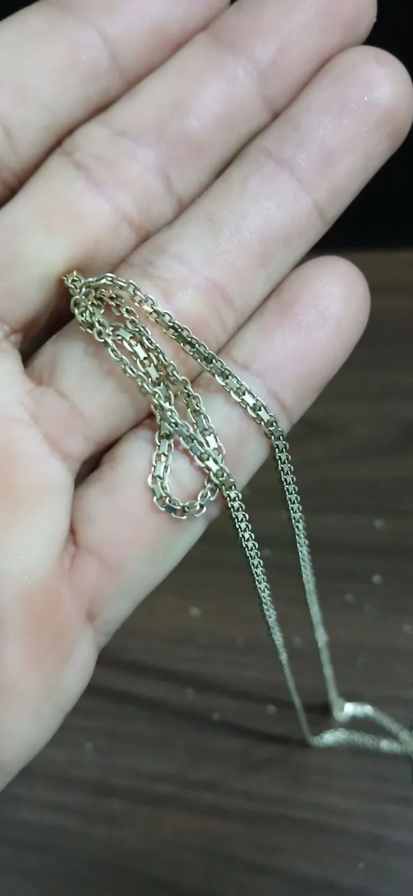 Cordão de prata banhado a ouro 
