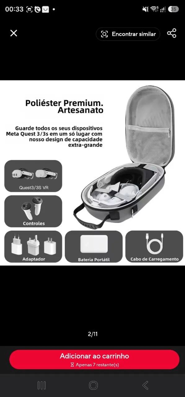 Estojo para transporte meta quest 3 3s - Foto 4