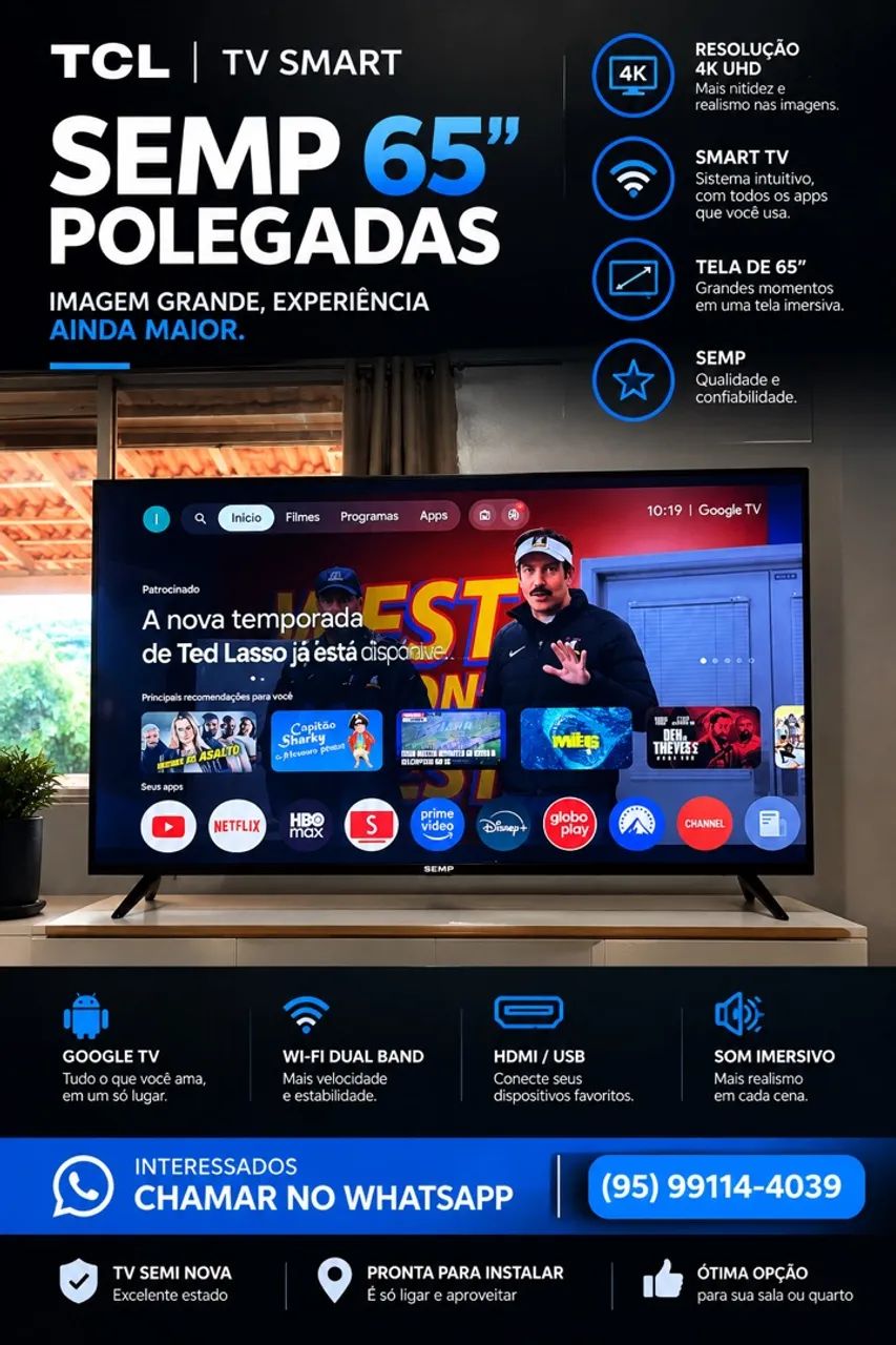 Smart TV Semp de 65 polegadas