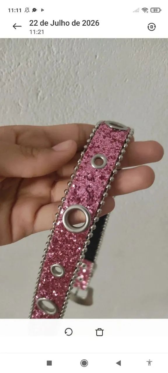 Cinto Y2K com strass e glitter  - Foto 2