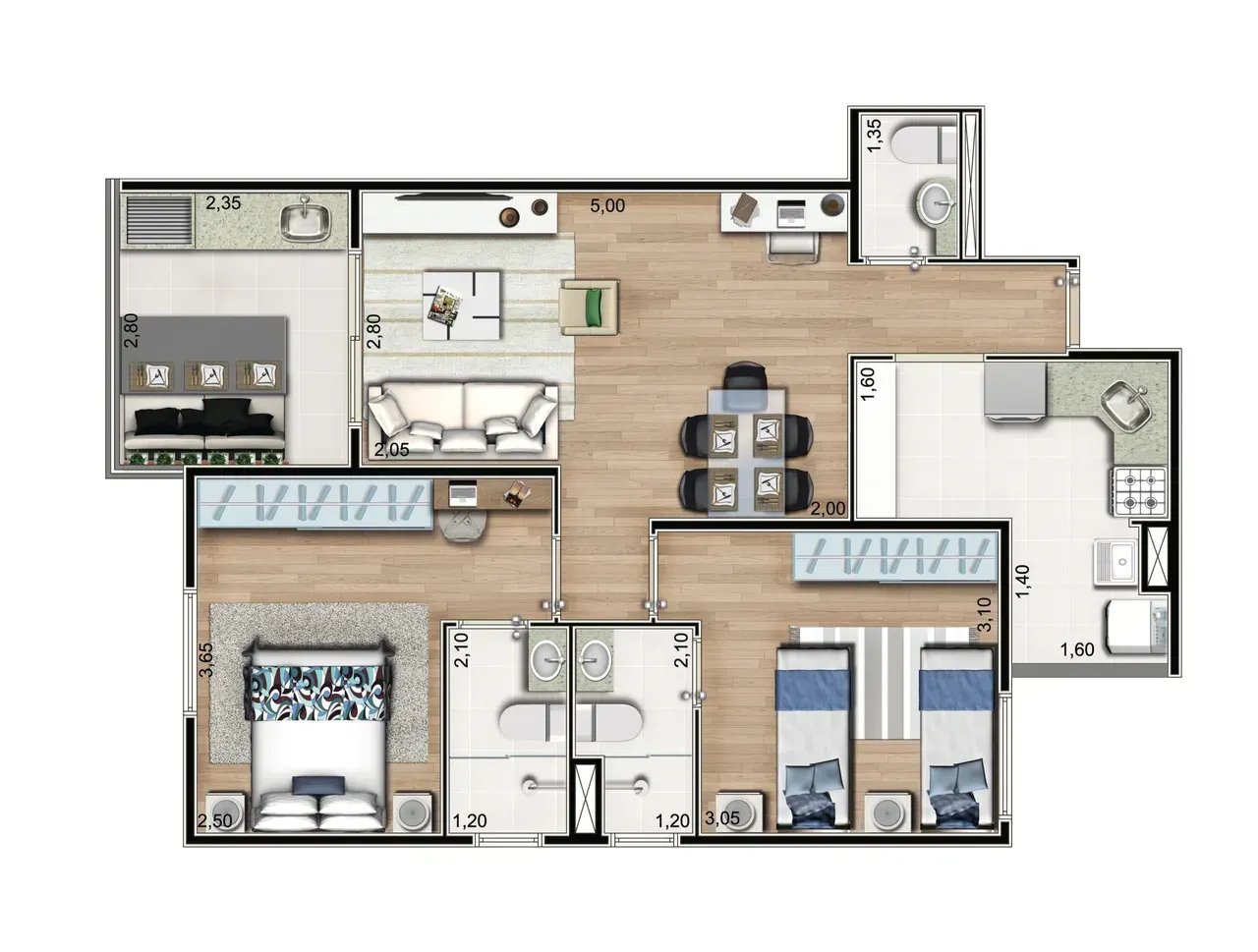 PLANTA 67m²