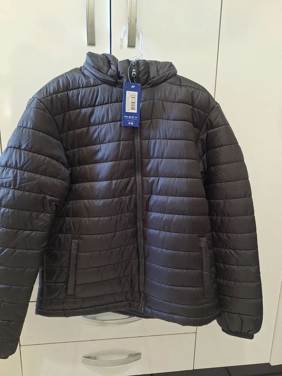 Jaqueta Puffer (Acolchoada) Mizuno com Capuz Removível Tamanho M Original 