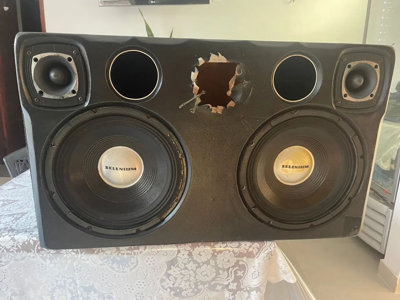 Caixa de Som Trio Selenium 2x12 + Cornetas + módulo
