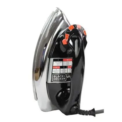 Ferro de passar roupa a seco black + decker com base de alumínio VFA1110