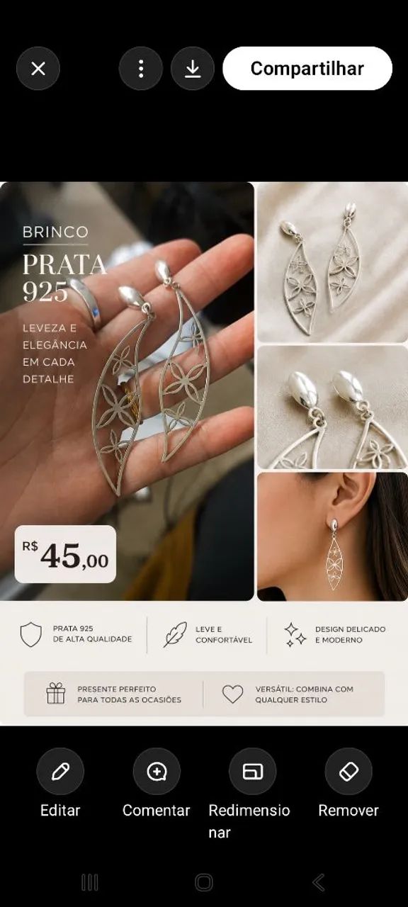 Brinco folha - Foto 2