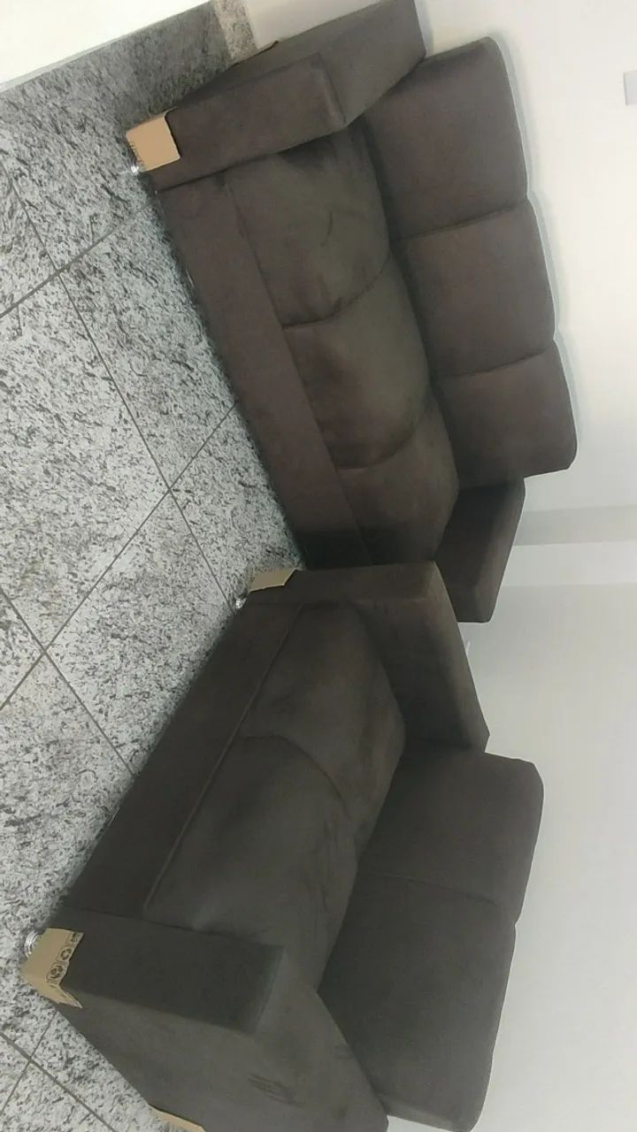 Sofá 2 e 3 assentos Suede macio D33 Robusto Confortável Promoção | Entrega Disponivel - Foto 4