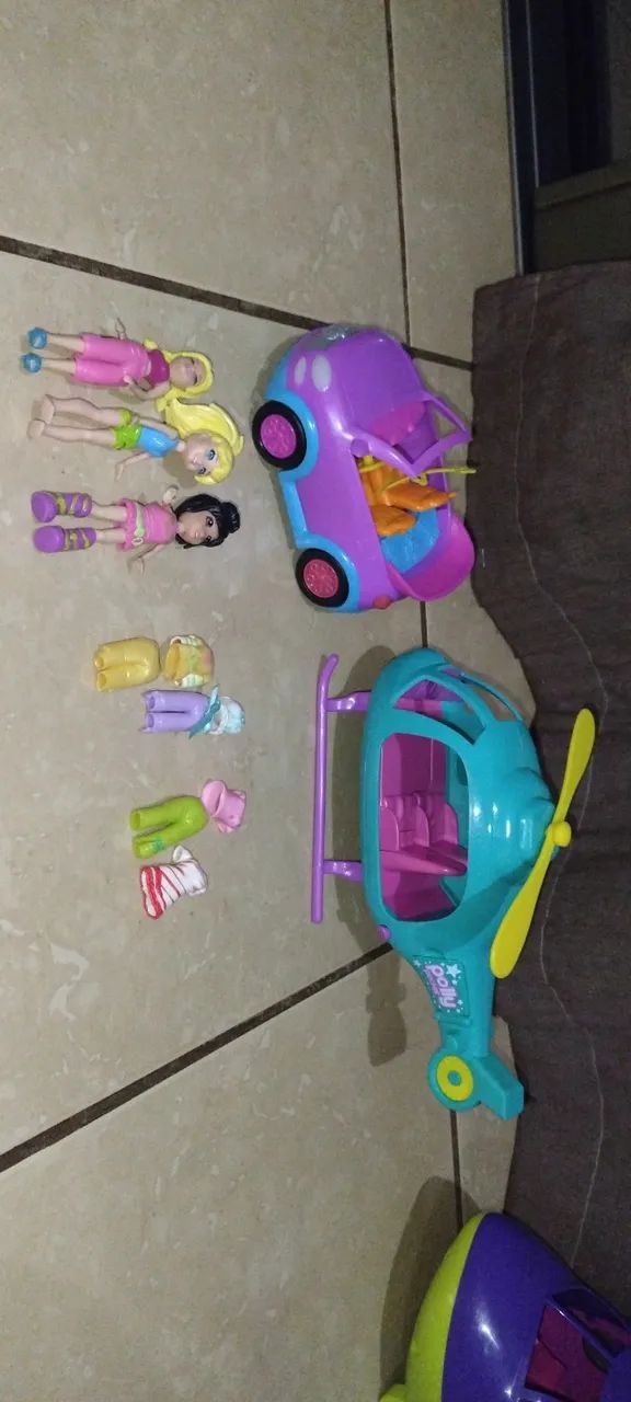 HELICÓPTERO E CARRO DA POLLY POCKET
