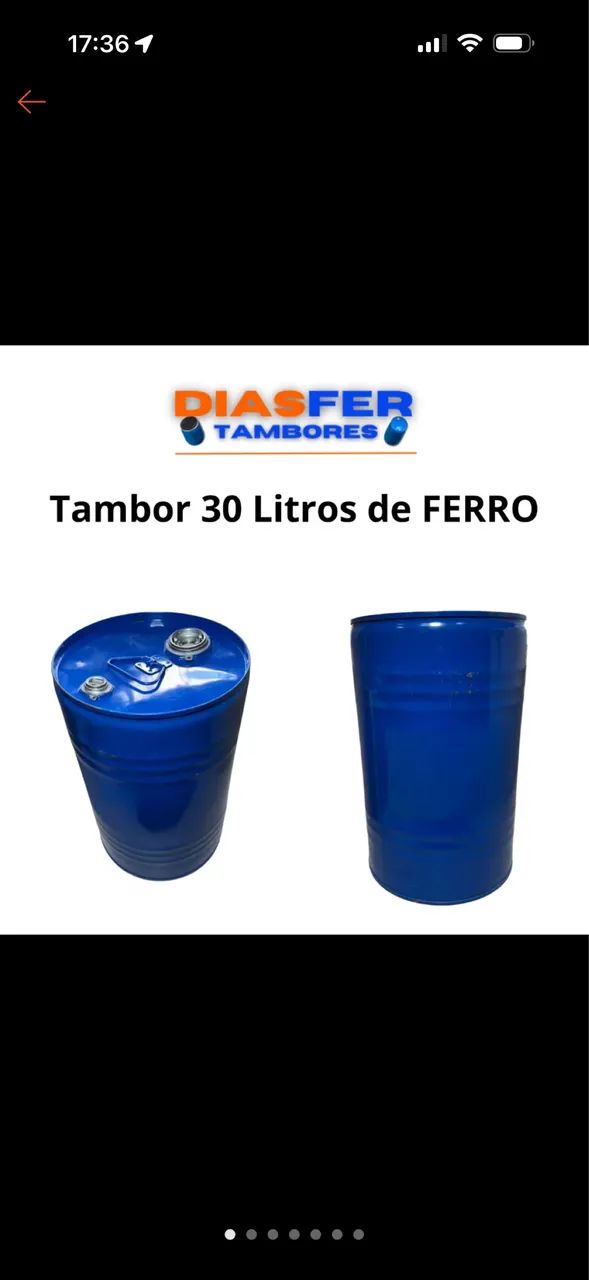 Tambor de ferro 30 litros para adaptação ou reuso