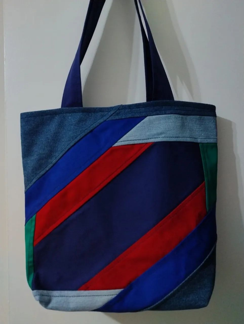 Bolsa em Jeans e Brim Artesanal modelo único Cod 073 - Foto 3