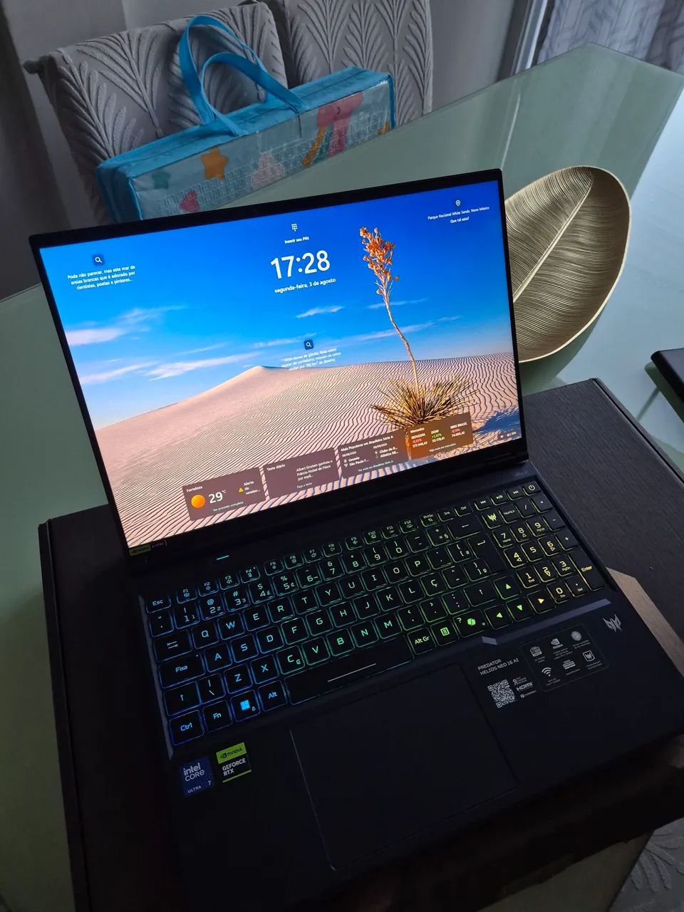 Notebook Predator Helios neo 16 Ai - 32gb RAM - RTX 5070 - Intel ultra 7 - Foto 5