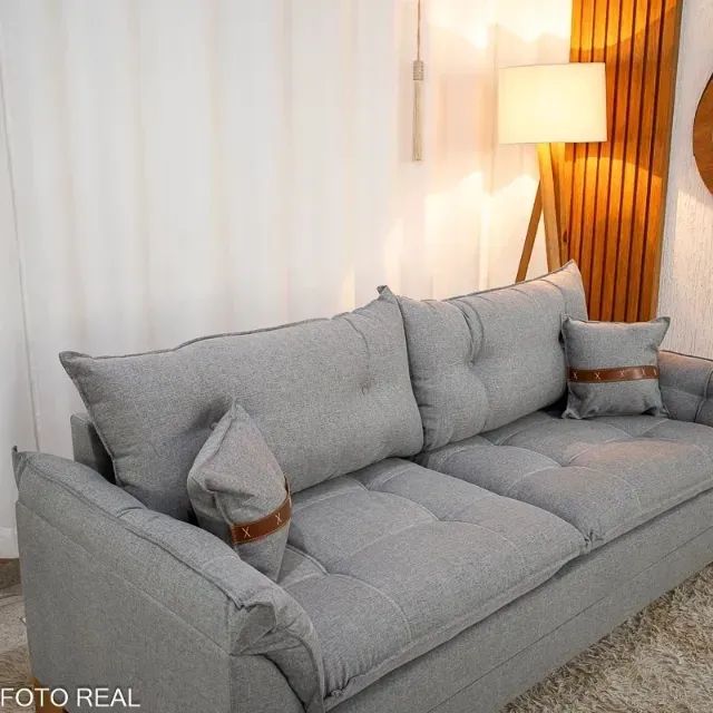 SOFÁ CRETA LIVING  1,80M  LINHO. PRONTA ENTREGA. - Foto 5